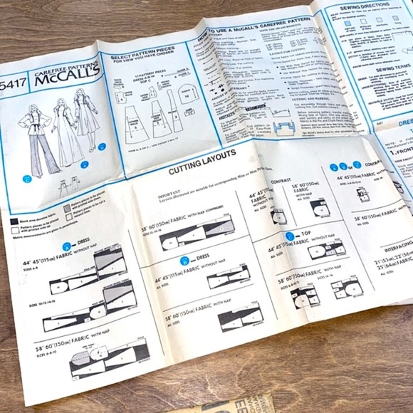 Vintage 1977 McCalls dress/top sewing pattern - Picture 5 of 7